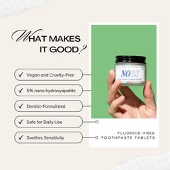 NOBS Toothpaste Tablets - Nano Hydroxyapatite, Fluoride Free, Plastic Free, Eco & Travel Friendly - Remineralize with NHA