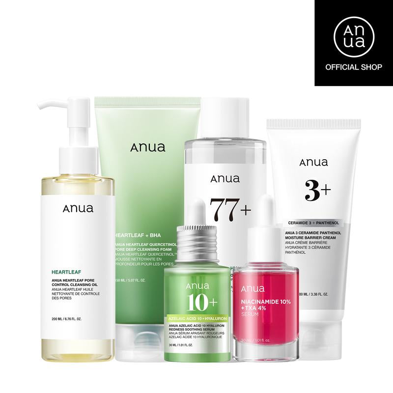 [Anua Official Shop] Spot Care Routine with TXA & Azelaic Acid Serum Duo | Double Cleansing, Soothing Serum, Non Comedogenic, Korean Skincare, Moisturize, Gentle