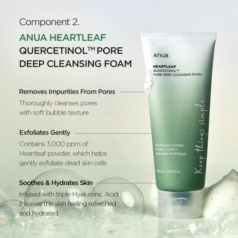 [Anua Official Shop] Anua Essential Trio (Oil Cleanser + Deep Cleansing Foam + Calming Toner) ｜ Gentle Korean Skincare