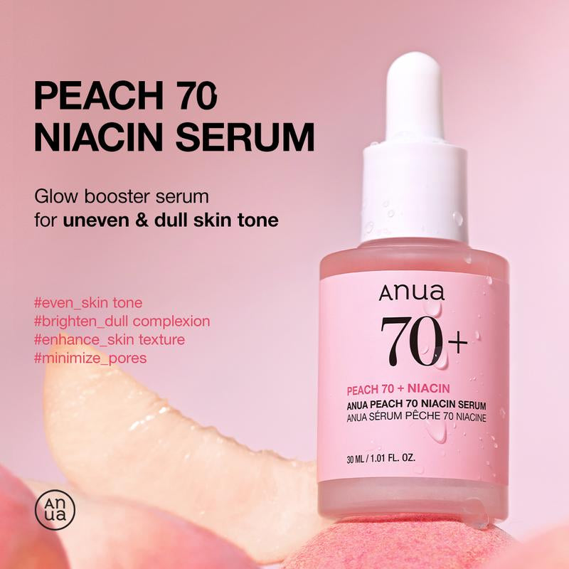 [Anua Official Shop] Peach 70 Niacinamide Serum for Brightening 1.01 Fl. Oz. (30Ml) ｜Pink Serum for Radiant&Smooth, Korean Skincare, Niacinamide Serum