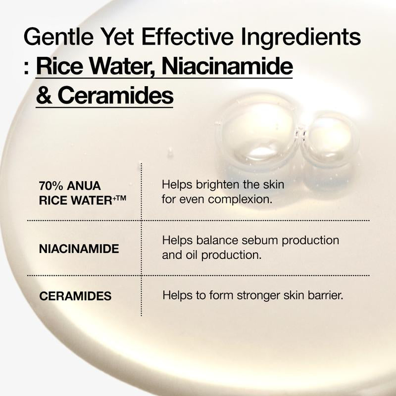 [Anua Official Shop] No.1 Korean Rice 70 Glow Milky Toner (250Ml, 8.45 Fl.Oz.) ｜ Lightweight Milky Toner for Glass Skin ｜Korean Rice Water Bright