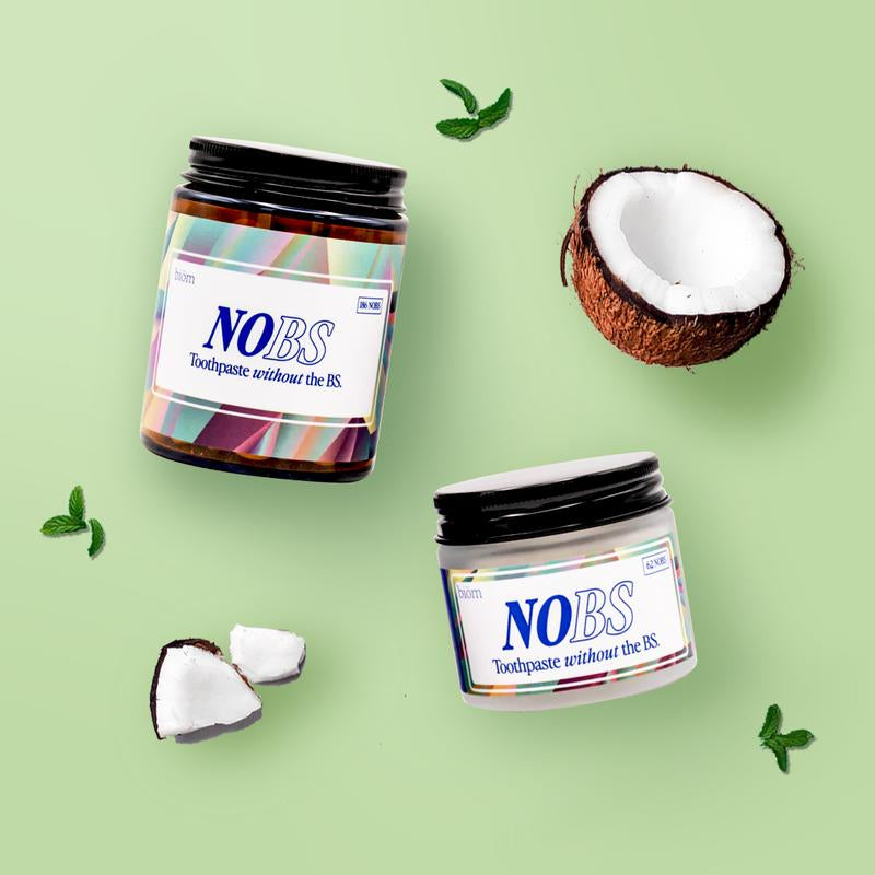 NOBS Toothpaste Tablets - Nano Hydroxyapatite, Fluoride Free, Plastic Free, Eco & Travel Friendly - Remineralize with NHA
