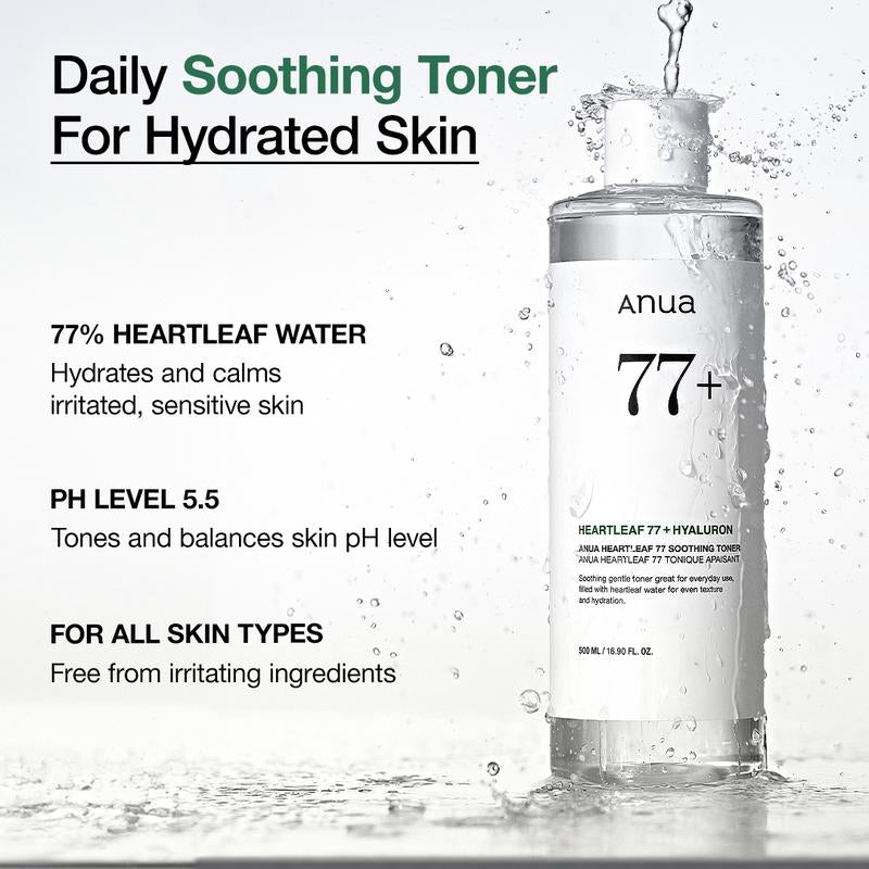 [Anua Official Shop] Heartleaf 77% Soothing Toner for Hydrating 8.45 Fl.Oz. (250Ml) ｜Layering Toner, Fungal Acne Safe Skincare, Korean Skin Care