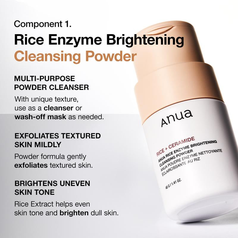[Anua Official Shop] No.1 Korean Rice Brightening Routine｜Facial Cleanser, Rice Extract Toner, Niacinamide Serum, Korean Skincare