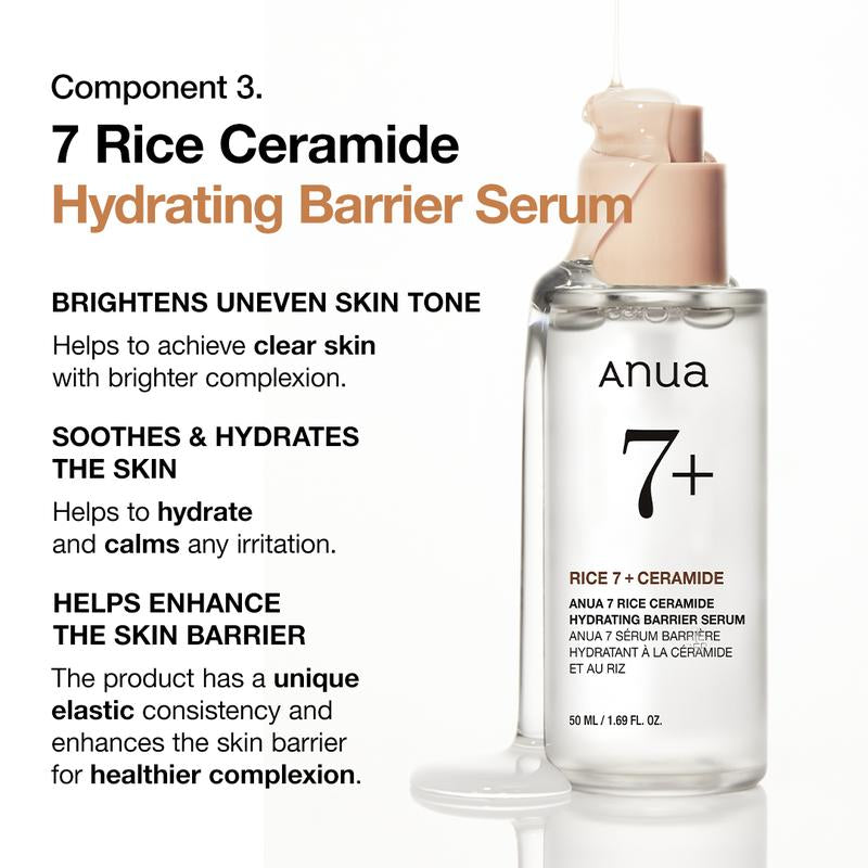 [Anua Official Shop] No.1 Korean Rice Brightening Routine｜Facial Cleanser, Rice Extract Toner, Niacinamide Serum, Korean Skincare