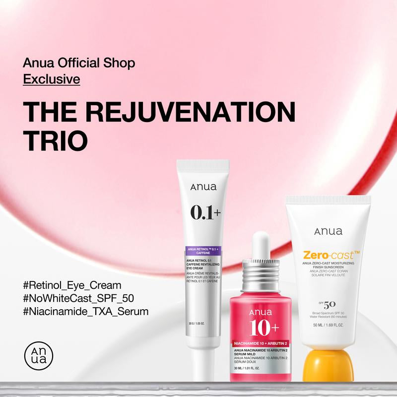 [Anua Official Shop] the Rejuvenation Trio (Retinol Eye Cream + TXA Serum + SPF) | Korean Sunscreen, Spf 50, No White Cast, Dark Spot, Age-Defying, Anti-Aging, Rejuvenate, Wrinkle Care