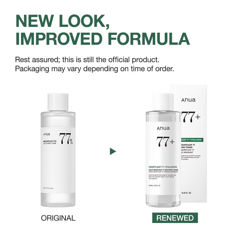 [Anua Official Shop] Heartleaf 77% Soothing Toner for Hydrating 8.45 Fl.Oz. (250Ml) ｜Layering Toner, Fungal Acne Safe Skincare, Korean Skin Care
