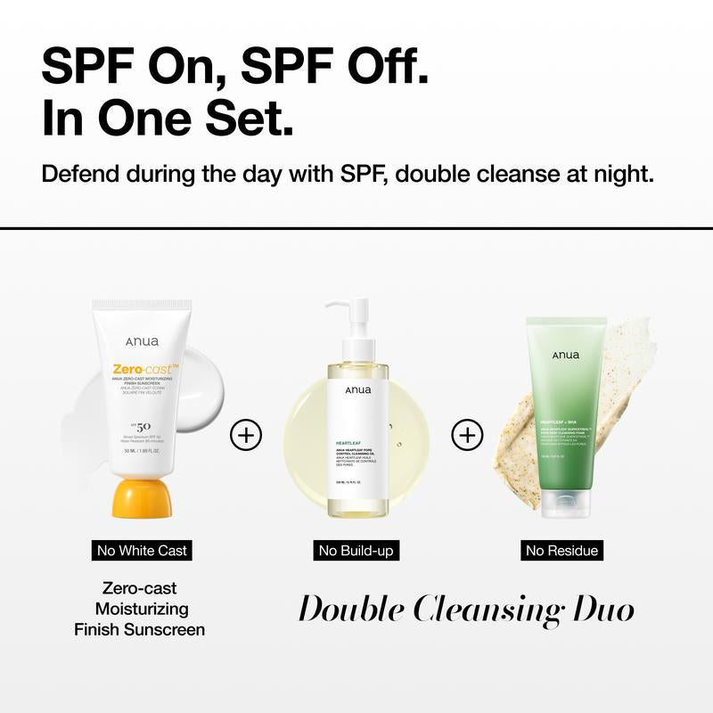[Anua Official Shop] Skincare Essentials for Beginners | Double Cleanse, Sunscreen, No White Cast, Spf, Facial Wash, Deep Pore Cleanse
