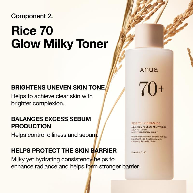 [Anua Official Shop] No.1 Korean Ultimate Rice Skincare Set | Facial Cleanser, Rice Extract, Moisturizer, Glass Skin, Korean Skincare, Collagen Mask, Brightening, Cleansing, Rice Serum