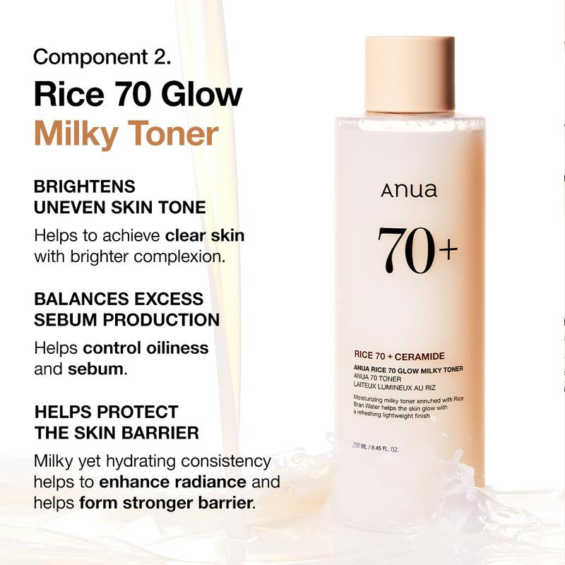 [Anua Official Shop] No.1 Korean Rice Brightening Routine｜Facial Cleanser, Rice Extract Toner, Niacinamide Serum, Korean Skincare