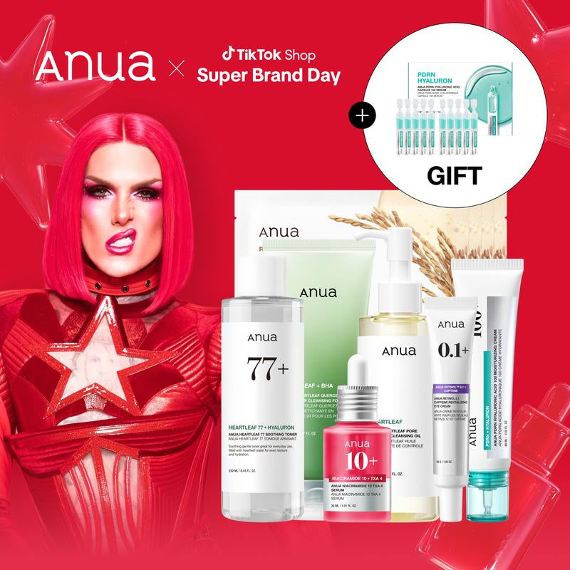 [Anua Official] Jeffree Star Approved Tiktok Exclusive Glow up in a Week Bundle Bundle | Glow Essentials Korean Skincare Kit