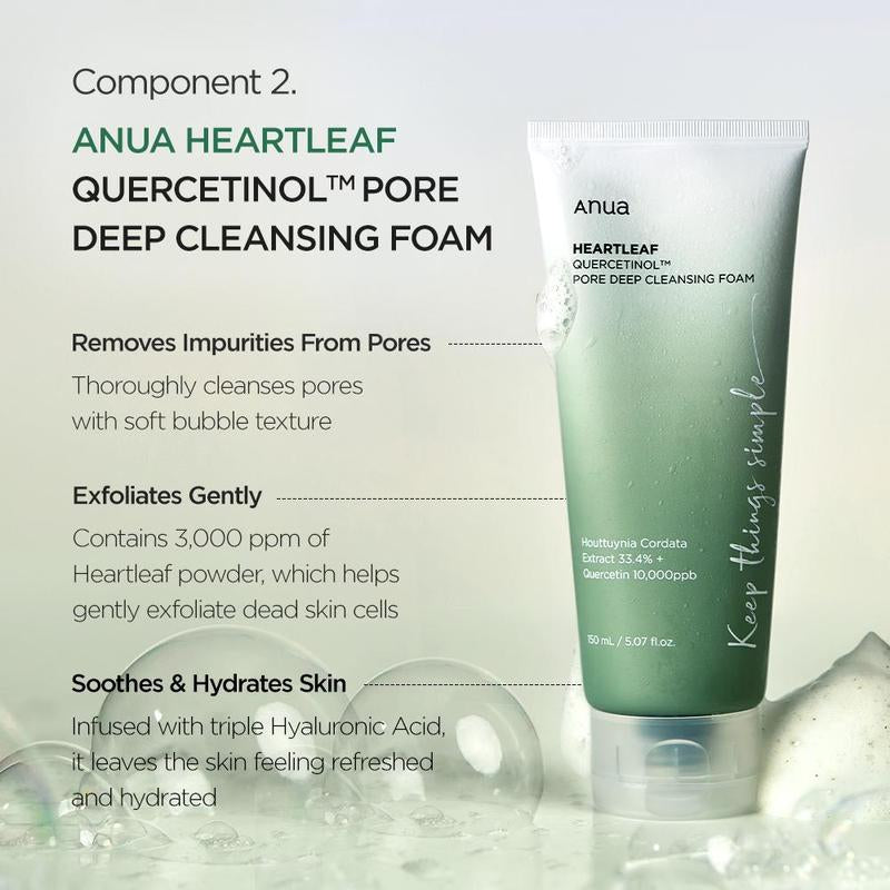 [Anua Official Shop] Anua Essential Trio (Oil Cleanser + Deep Cleansing Foam + Calming Toner)｜Gentle Korean Skincare, Facial Cleanser