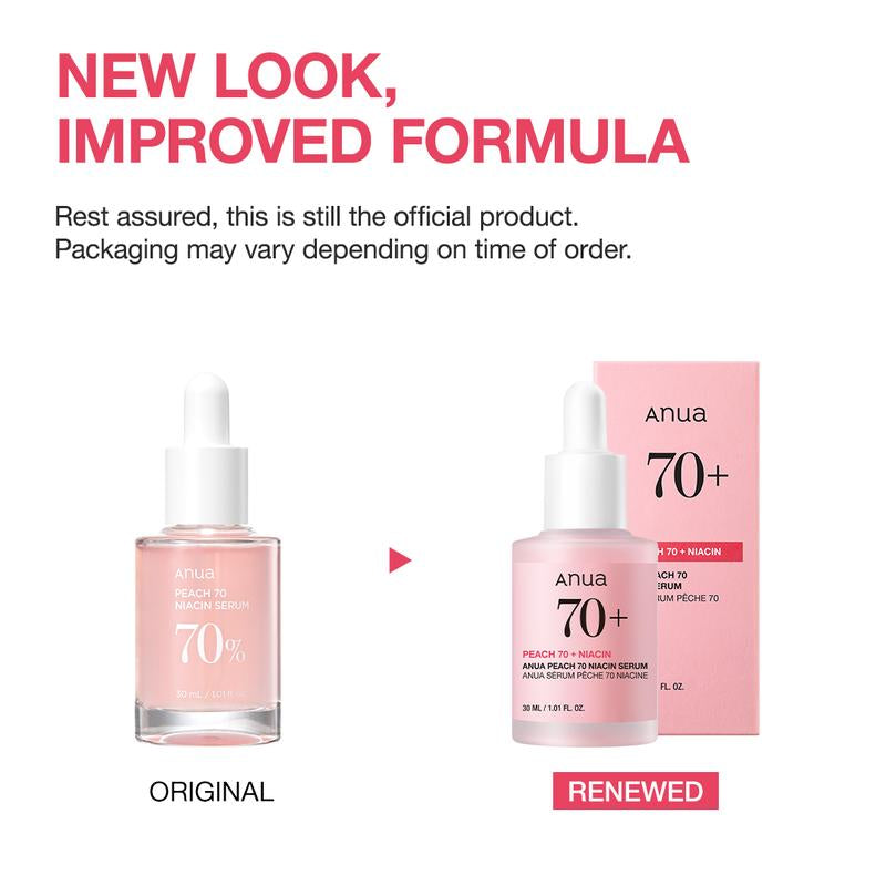 [Anua Official Shop] Peach 70 Niacinamide Serum for Brightening 1.01 Fl. Oz. (30Ml) ｜Pink Serum for Radiant&Smooth, Korean Skincare, Niacinamide Serum