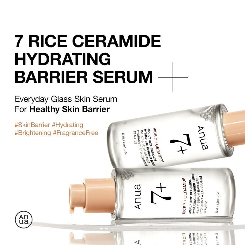 [Anua Official Shop] No.1 Korean 7 Rice Ceramide Hydrating Barrier Serum (50Ml, 1.69 Fl.Oz.) ｜ Skin Repair, Hydrate Skincare for Glass Skin, Korean Skin Care
