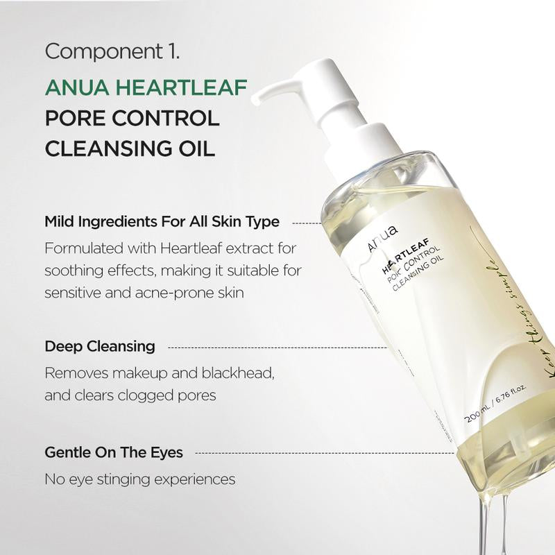 [Anua Official Shop] Anua Essential Trio (Oil Cleanser + Deep Cleansing Foam + Calming Toner) ｜ Gentle Korean Skincare