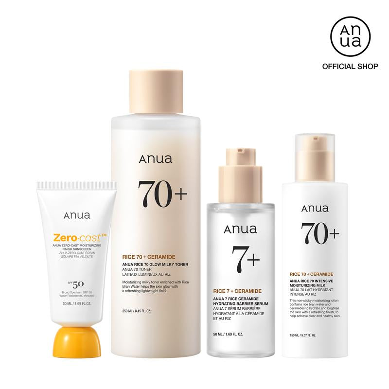 [Anua Official Shop] No.1 Korean Rice Deep Hydration Skincare | Facial Cleanser, Rice Extract Toner, Skin Repair Serum, Moisturizer, Korean Skin Care Brightening Hydrating