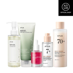 [Anua Official Shop] Glow Atoz Set ｜Skincare with Double Cleansing, Rice Line, and TXA Serum｜Rice Water Bright, Discoloration Serum, Korean Skincare, Glass Skin, Hydrating