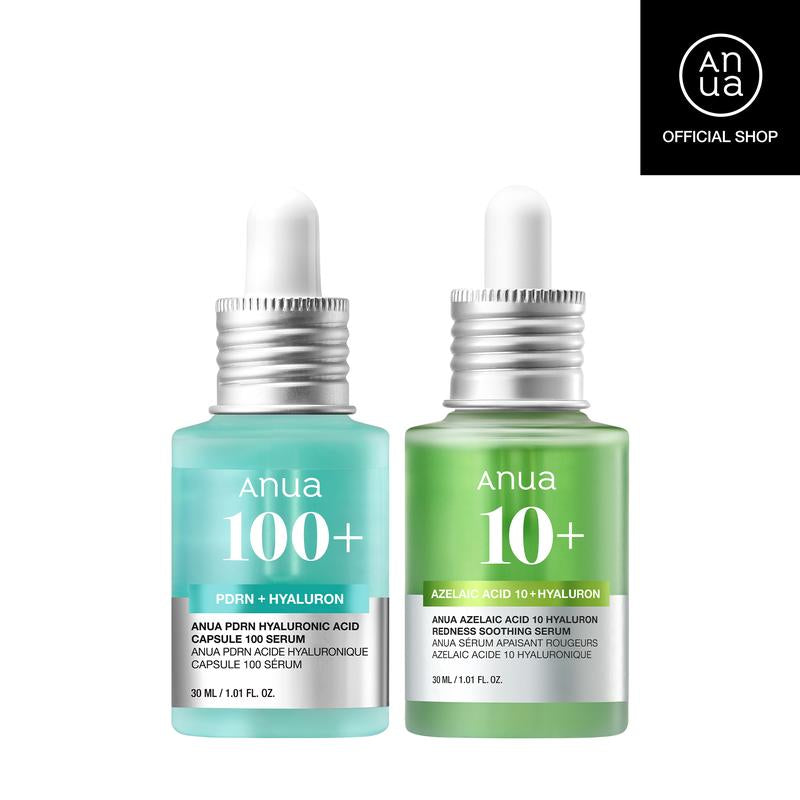 [Anua Official Shop] Hyaluron Skin Barrier Serum Duo | Azleaicacid, Hyaluronicacid, Non-Poreclogging, Radiant Plumping Serum, Korean Skincare, Acne-Prone, Sensitive, Hydrating