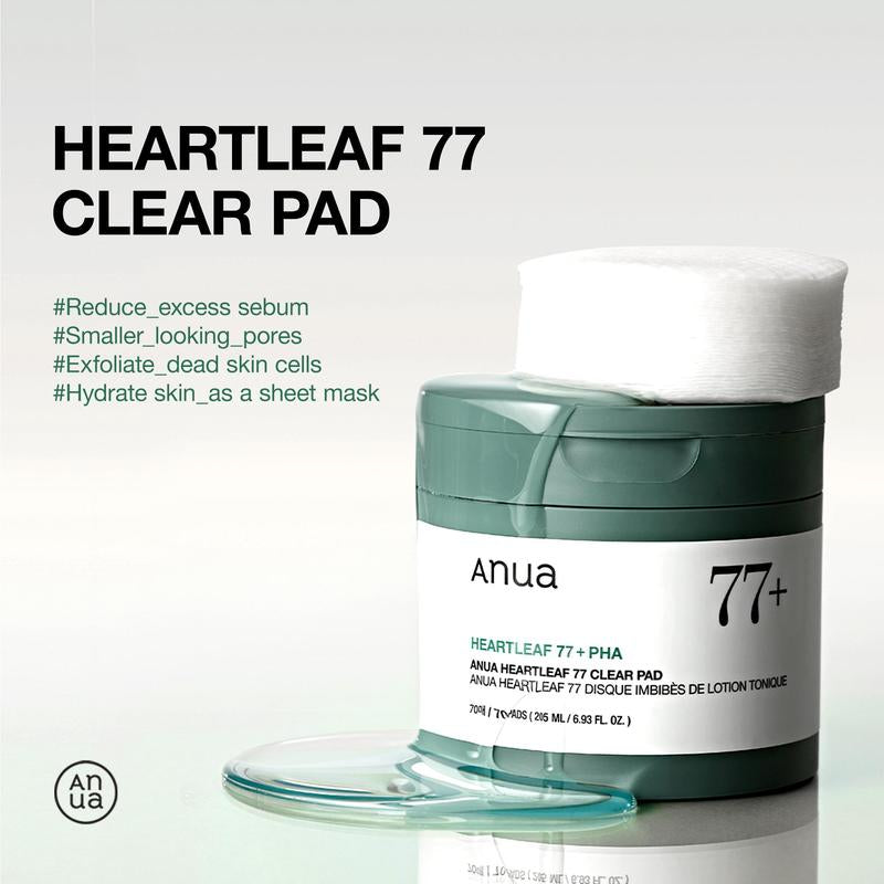 [Anua Official Shop] Heartleaf 77 Toner Pad 70 Sheets with PHA 6.93 Fl.Oz. (205Ml)｜Non-Comedogenic, Mild, Korean Skincare, Skincare Comfort, Smooth Exfoliate, Daily, Gentle, Soothing