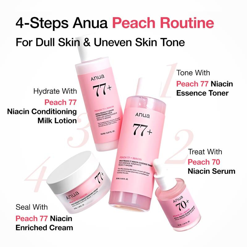 [Anua Official Shop] Peach 70 Niacinamide Serum for Brightening 1.01 Fl. Oz. (30Ml) ｜Pink Serum for Radiant&Smooth, Korean Skincare, Niacinamide Serum