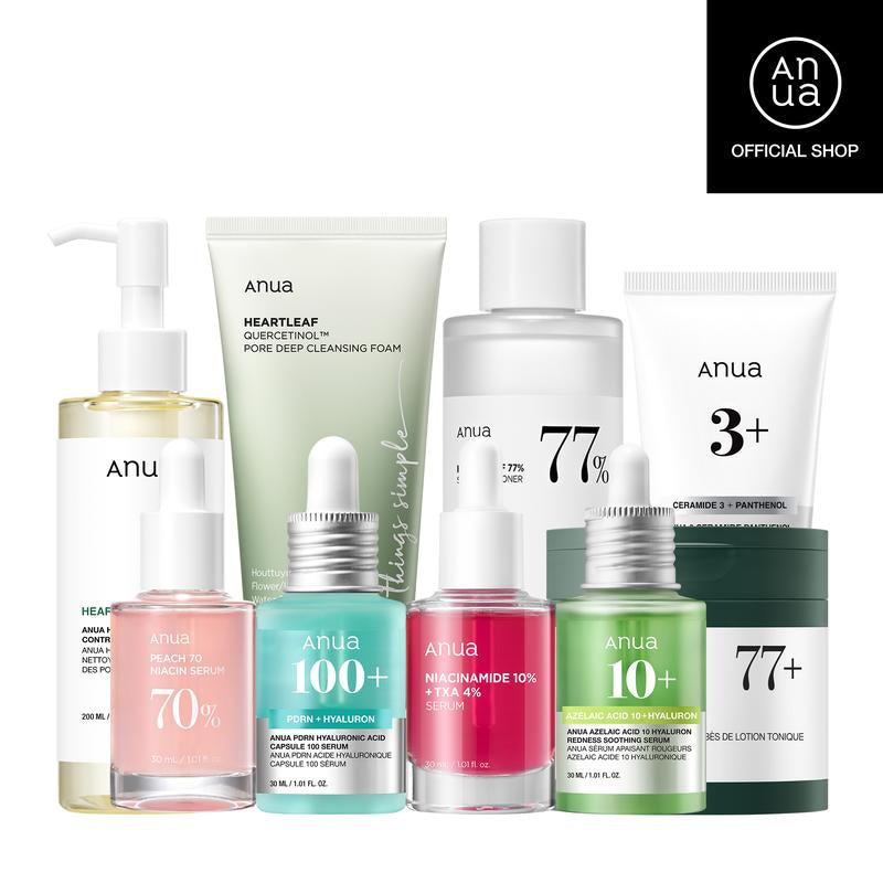 [Anua Official Shop] Anua Affordable Full-Korean Skincare Routine Set