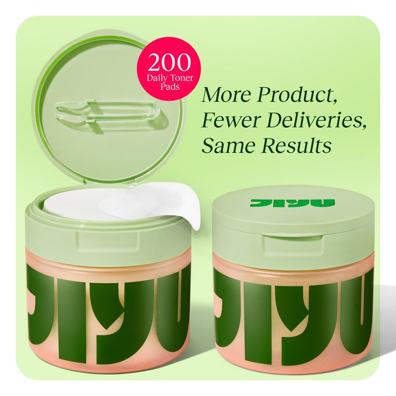 Jiyu Korean Skincare (2-PACK) - Anti-Aging, Dark Spot & Wrinkle Minimizing Toner Pads with Centella Asiatica, Snail Mucin, Niacinamide - 200 Ct.