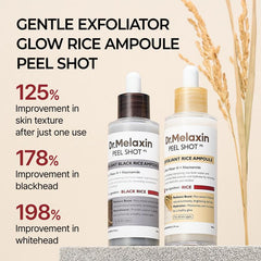 [Dr.Melaxin Official] Peel Shot Glow Rice Ampoule Duo - Serums for Brightening, Exfoliating, and Moisturizing - Suitable for All Skin Types